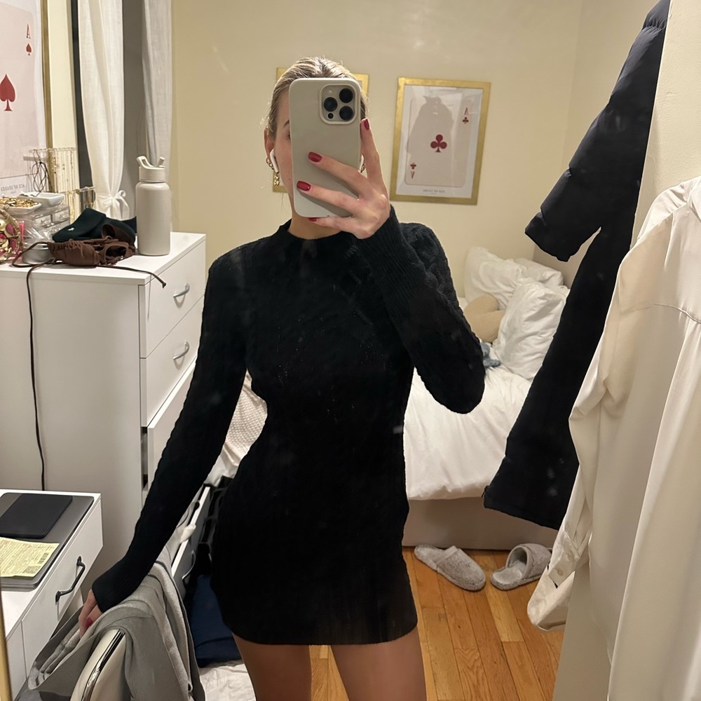 Zara cable knit sweater dress